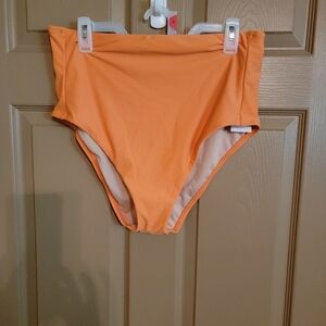 Nwt High-Waisted Orange Bikini Bottom.